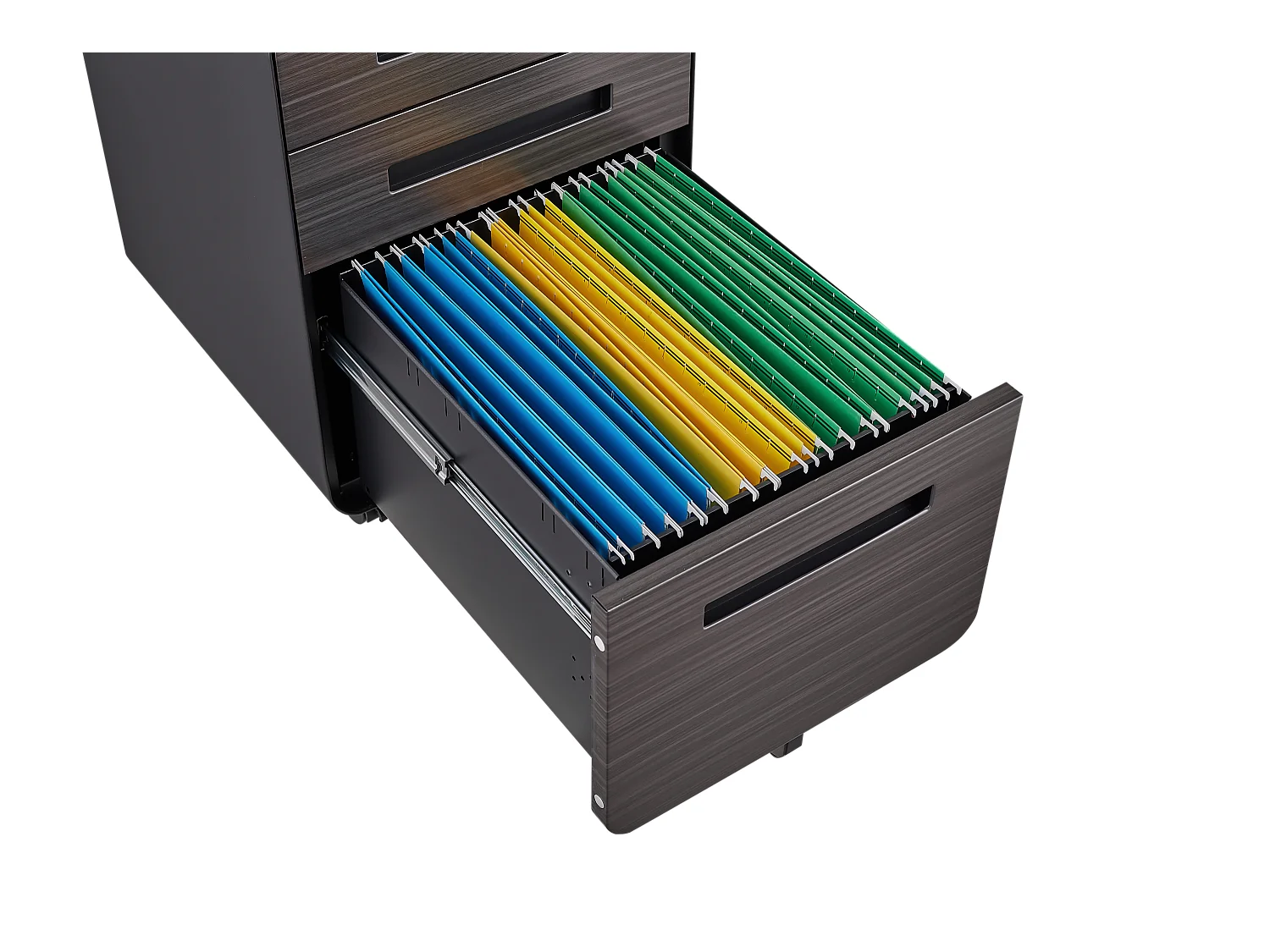 Mobiele archiefkast met 3 laden voor onder het bureau voor Legal/Letter/A4-mappen, 5 wielen