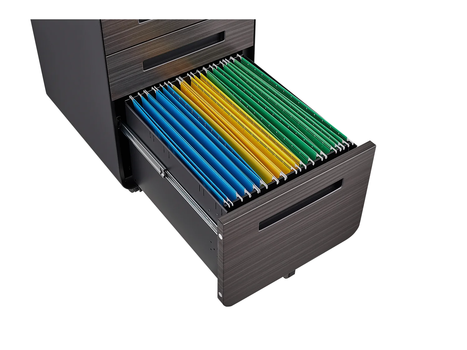 Mobiele archiefkast met 3 laden voor onder het bureau voor Legal/Letter/A4-mappen, 5 wielen