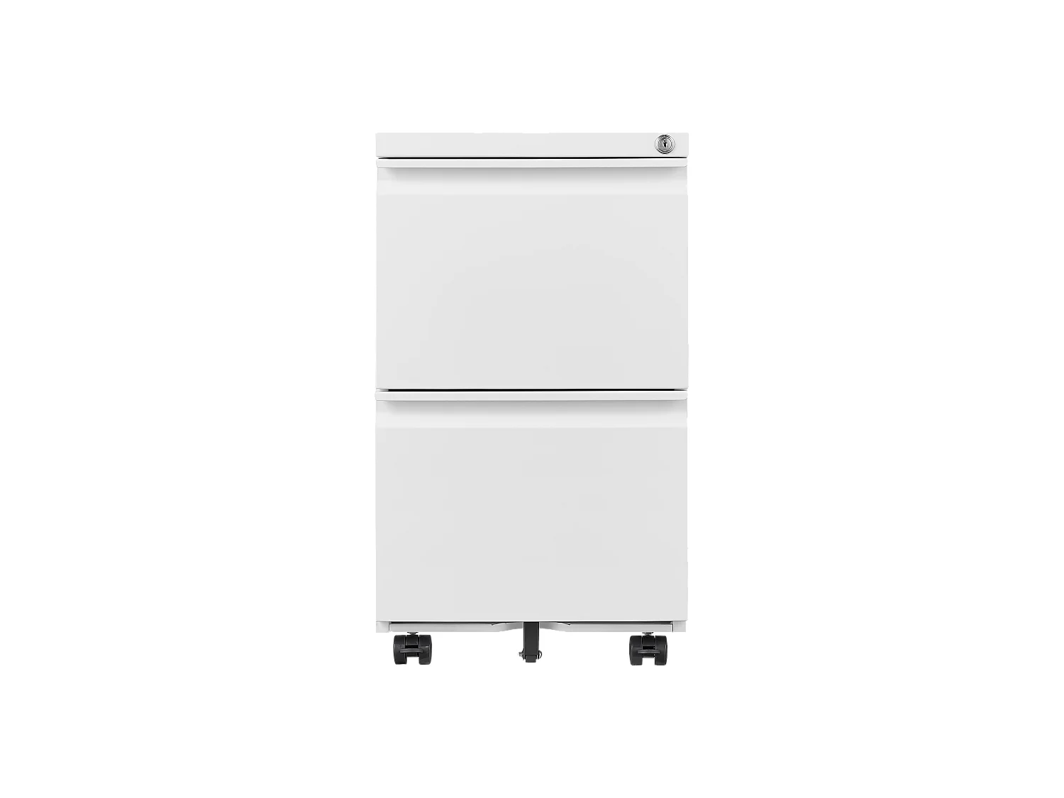 Classeur mobile 2 tiroirs en métal avec serrure, classeur sous le bureau en acier, 65cm