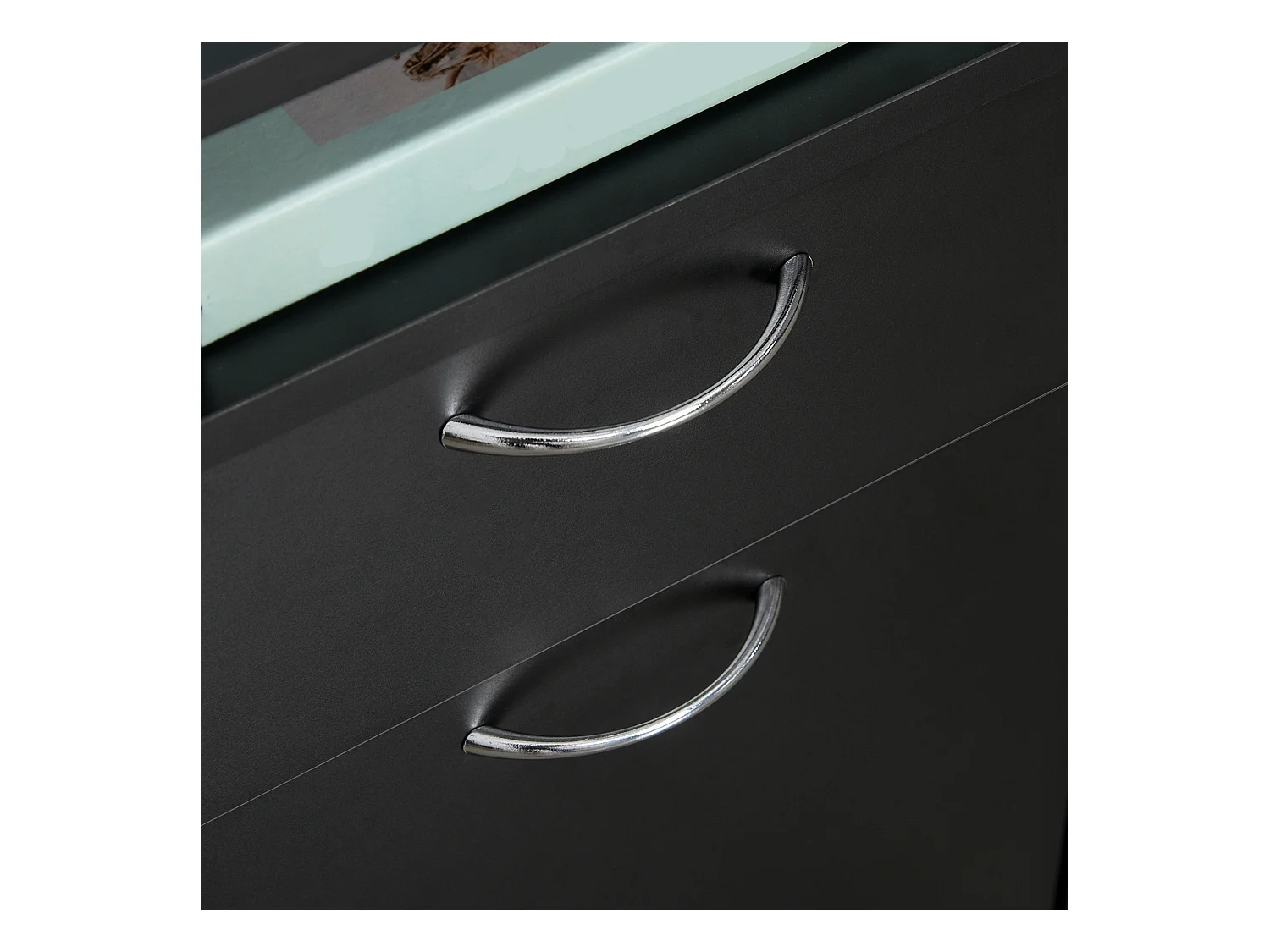 Schwarzer Rollschrank, 40 x 35 x 60 cm, mit Schublade für Büro und Zuhause