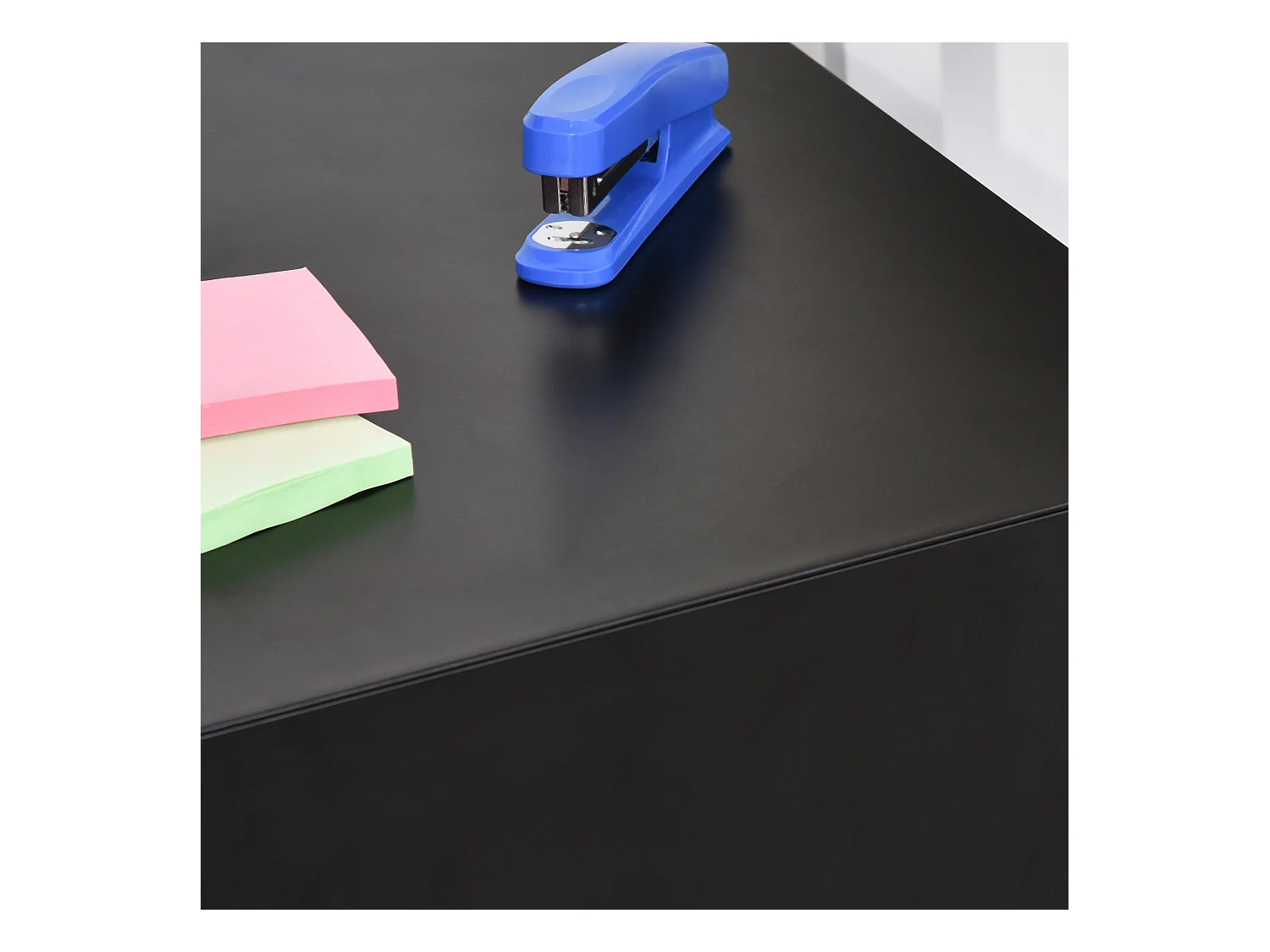 Mobiler Aktenschrank avec 3 Schubladen Büroschrank en acier noir 39x48x59cm