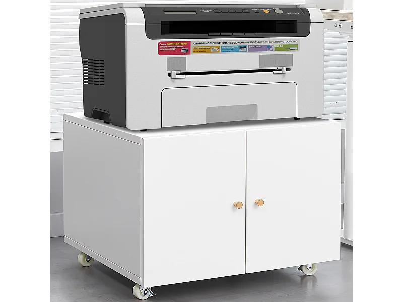 Soporte metálico para impresora con almacenamiento, mesas móviles para impresora