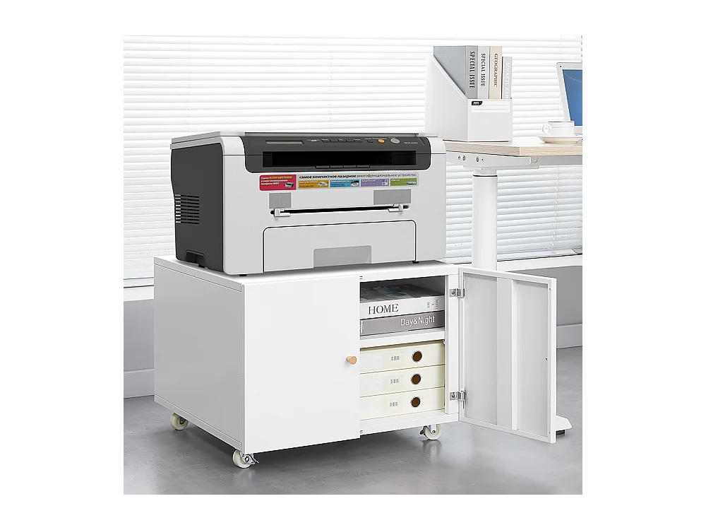 Druckerständer aus Metall mit Stauraum, Mobile Druckertische