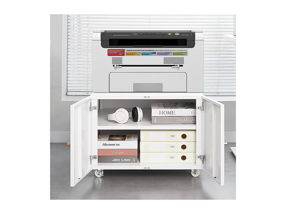 Druckerständer aus Metall mit Stauraum, Mobile Druckertische