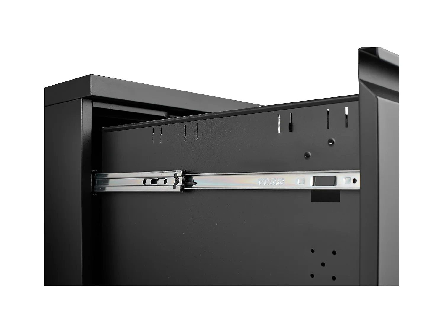 Aktenschrank aus Metall mit 2 Schubladen und Schloss, Untertisch-Aktenschrank aus Metall