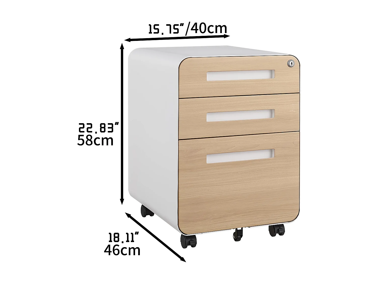 Archivador móvil de 3 cajones bajo el escritorio: un mueble de almacenamiento sencillo y versátil