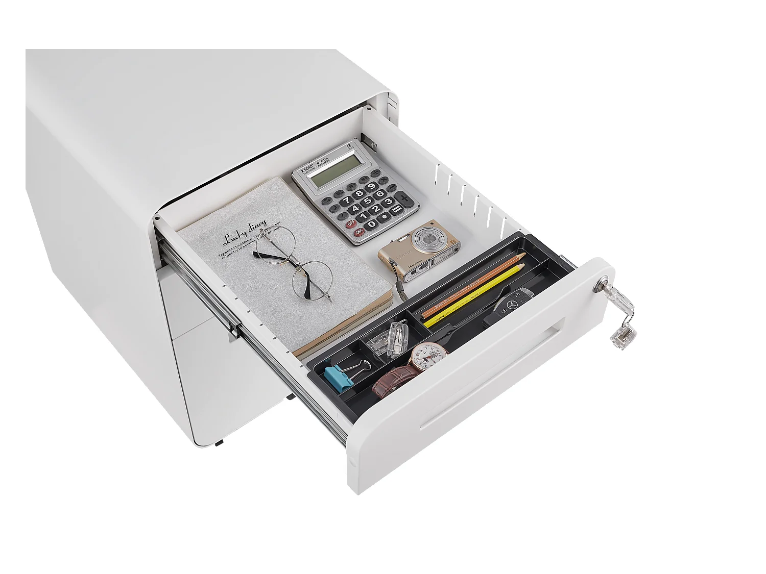 Mobiler Aktenschrank mit 3 Schubladen unter dem Schreibtisch, Mehrzweck-Aufbewahrungsschrank