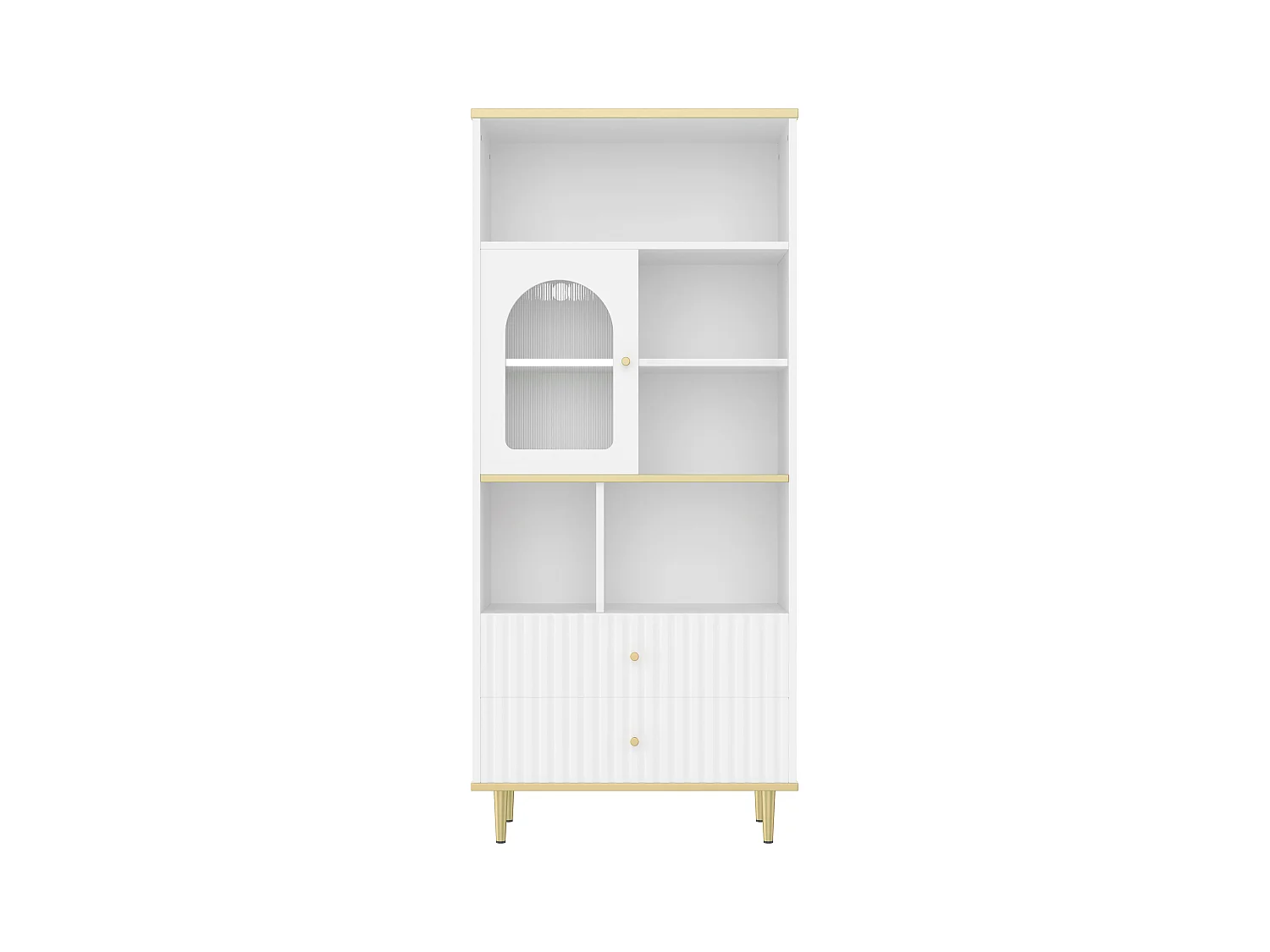 Multifunctionele boekenkast 78 x 36 x 180 cm, meerlaagse opbergruimte, transparante deur