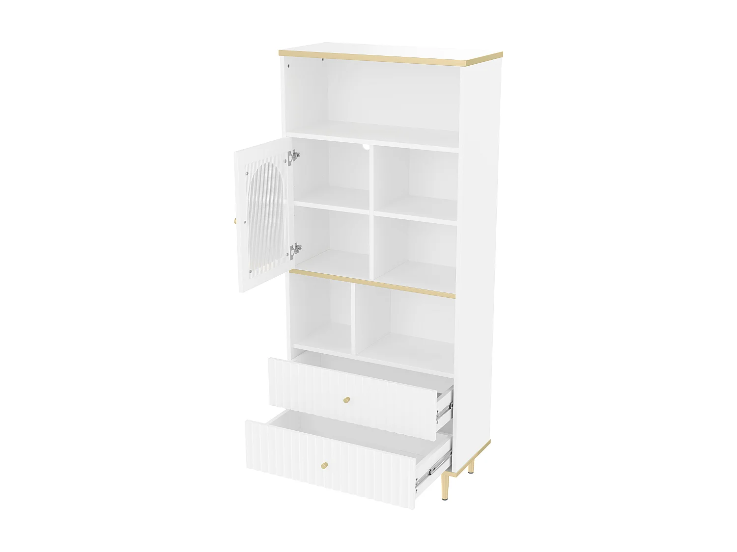 Bibliothèque multifonctionnelle 78 x 36 x 180 cm, rangement multicouche,porte transparente