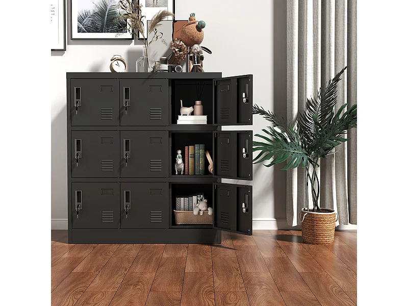 Mobile in metallo a 9 ante per ufficio, palestra, scuola e casa