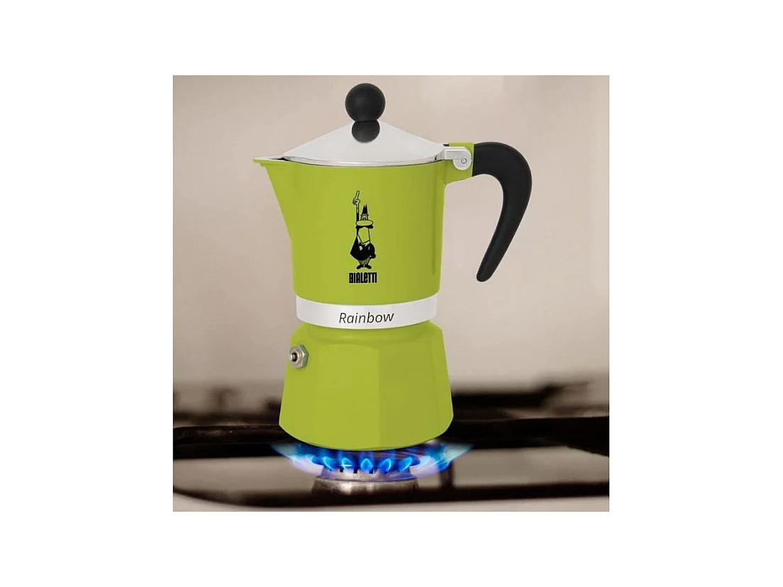 Italienische Kaffeemaschine BIALETTI Rainbow Grün 6 Tassen 0,30 L