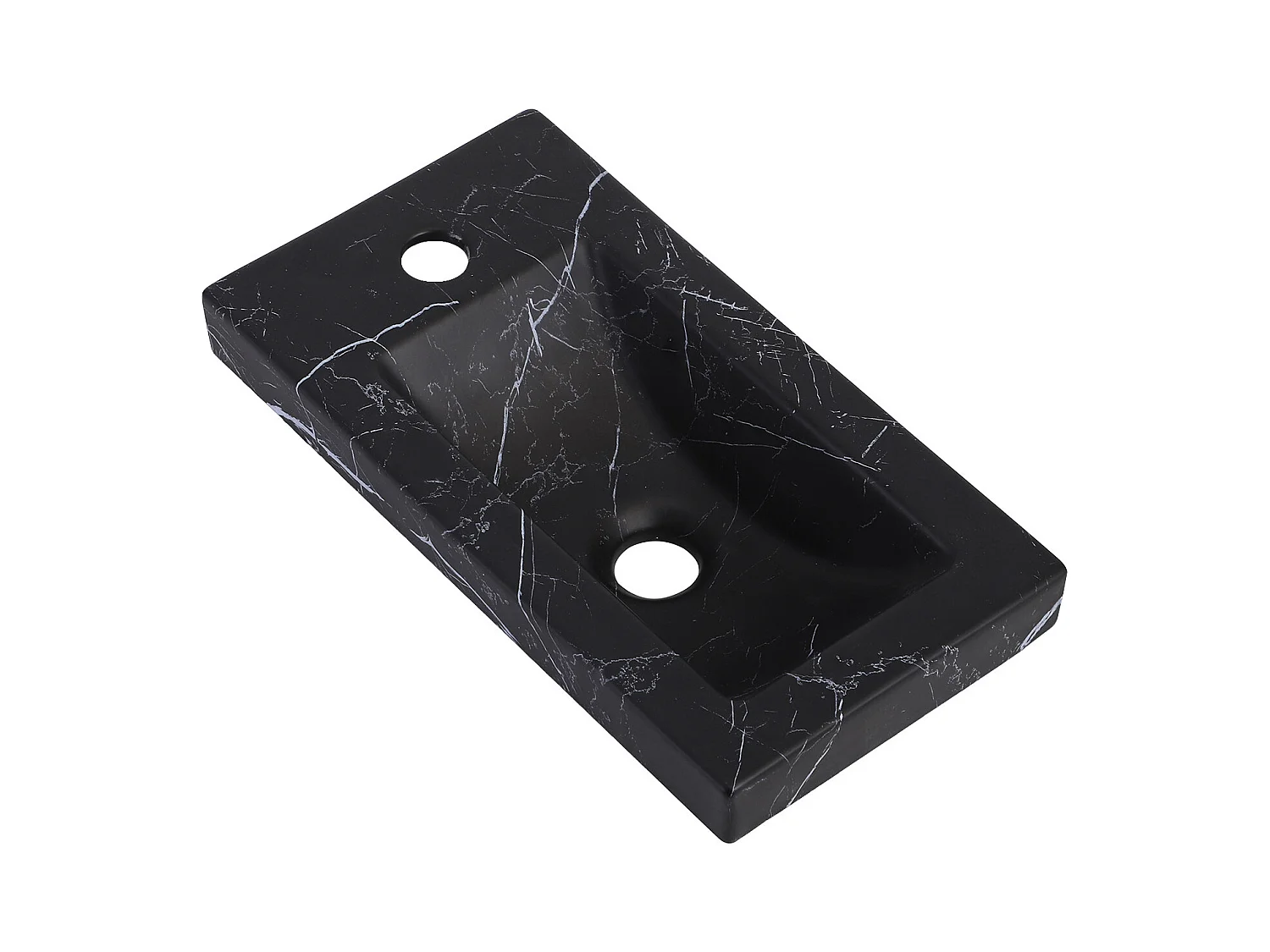 VASQUE LAVE-MAINS CERAMIQUE IMITATION MARBRE NOIR