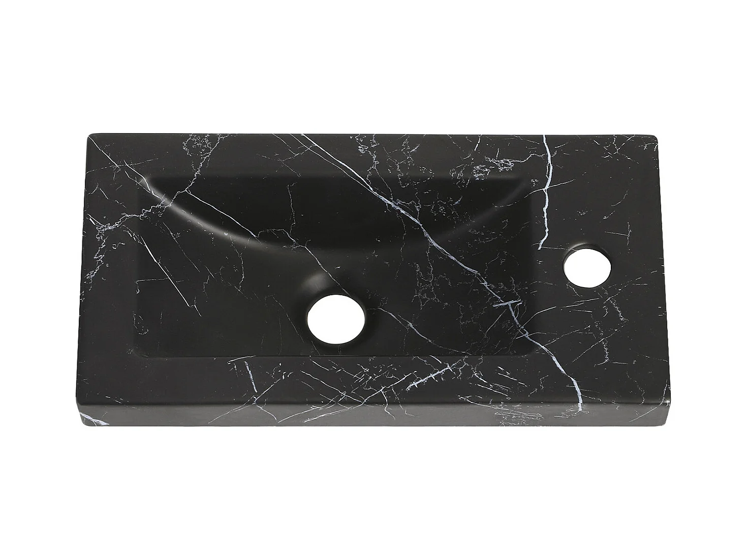 VASQUE LAVE-MAINS CERAMIQUE IMITATION MARBRE NOIR