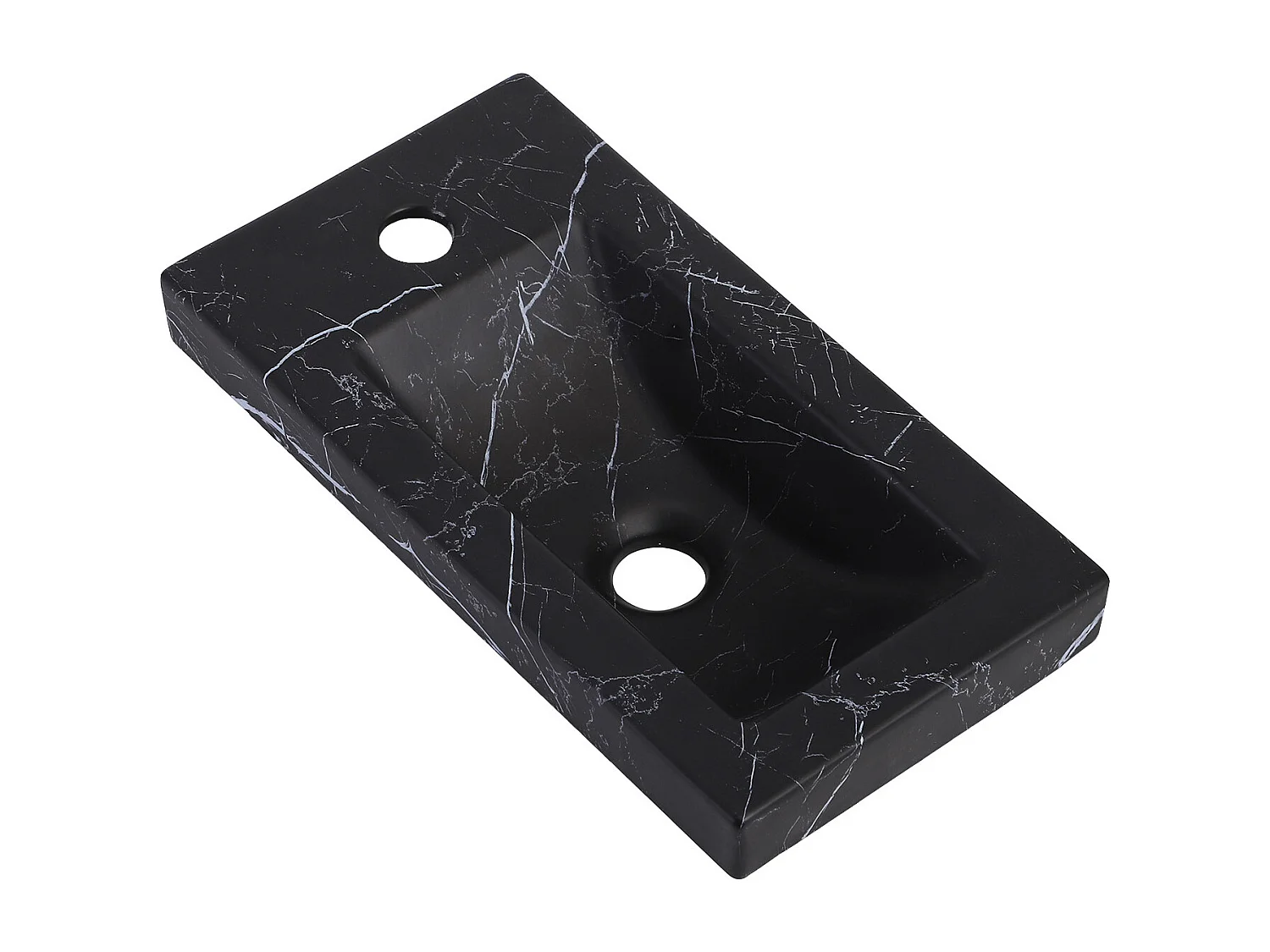 VASQUE LAVE-MAINS CERAMIQUE IMITATION MARBRE NOIR
