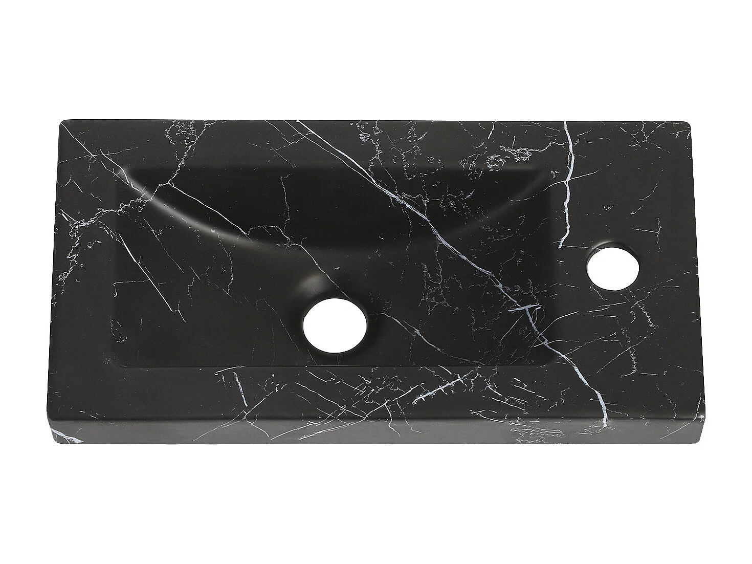 VASQUE LAVE-MAINS CERAMIQUE IMITATION MARBRE NOIR