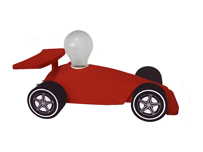 Lampe d'Enfant TOSEL ,bois,Rouge ,H24xD14xP14cm