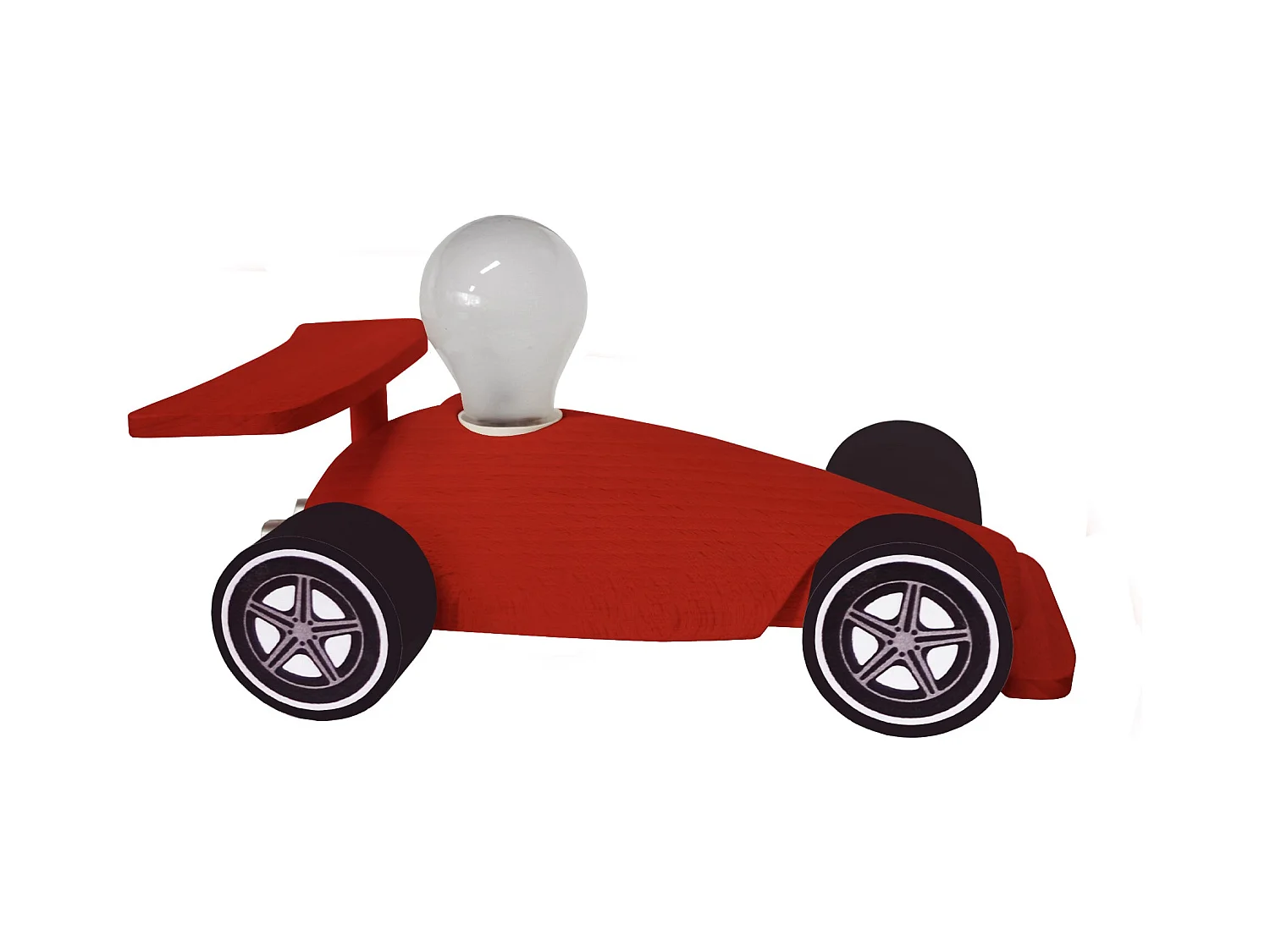 Lampe d'Enfant TOSEL ,bois,Rouge ,H24xD14xP14cm