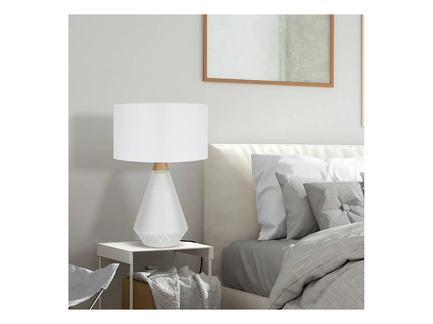 Lampe a Poser TOSEL ,verre,naturel,H53xD35xP35 cm