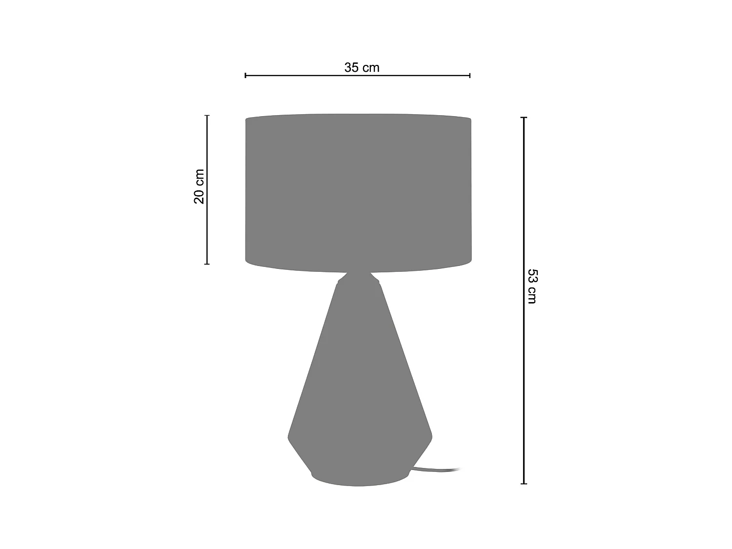 Lampe a Poser TOSEL ,verre,naturel,H53xD35xP35 cm