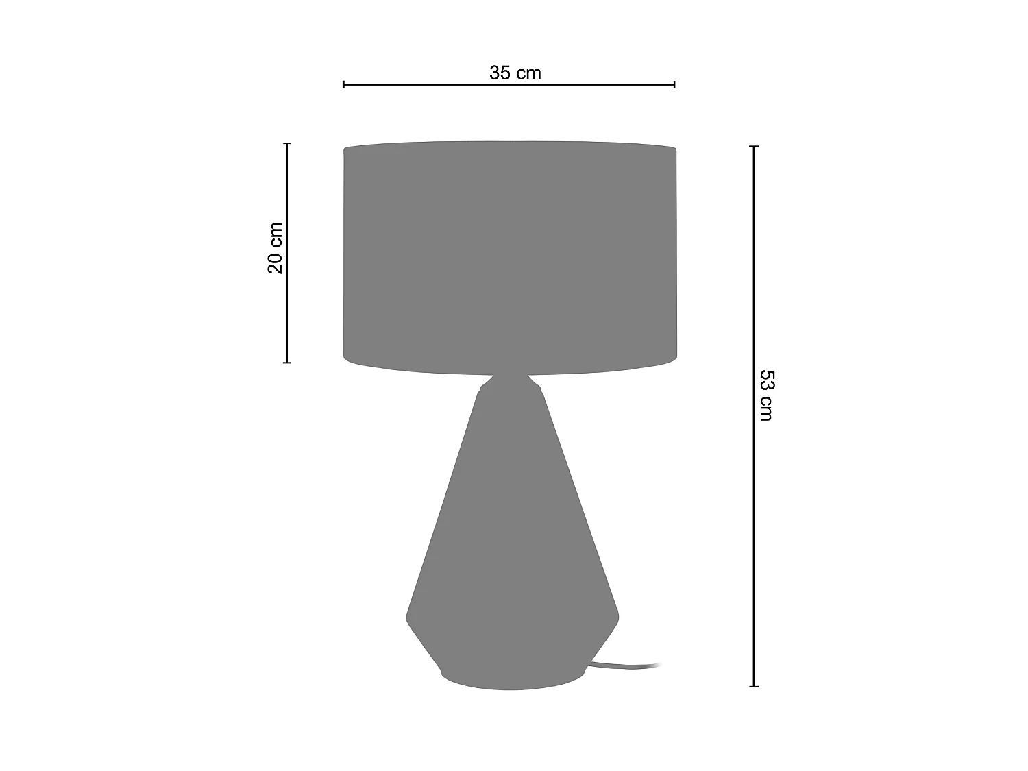 Lampe a Poser TOSEL ,verre,naturel,H53xD35xP35 cm