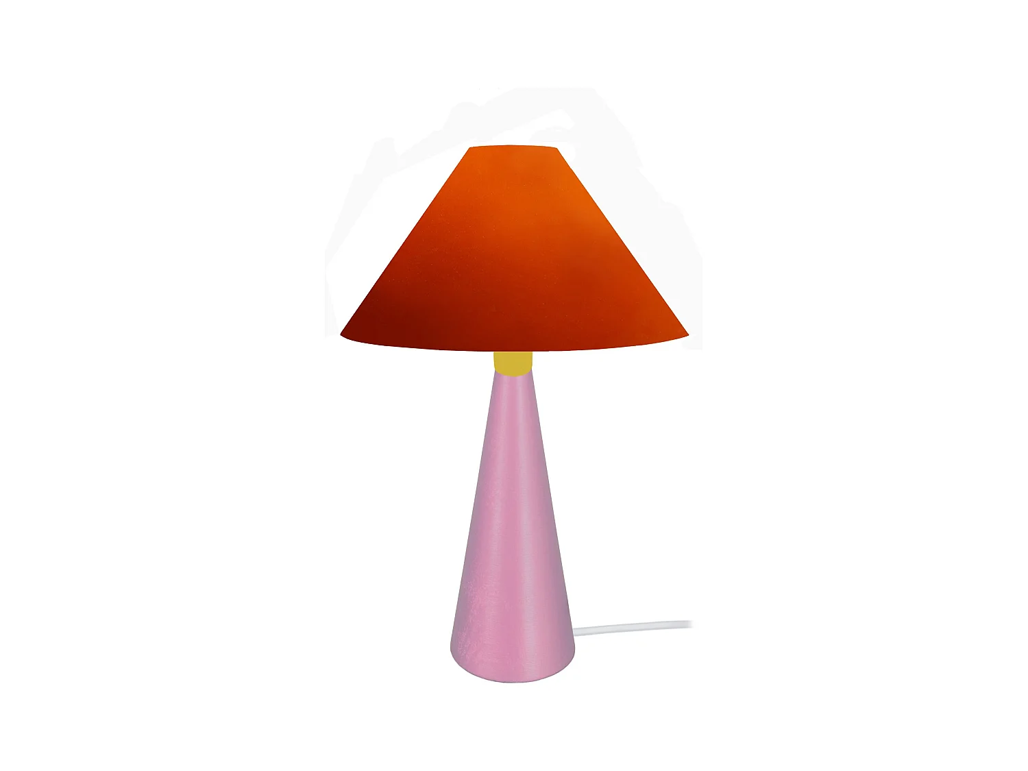 Lampe a Poser TOSEL ,métal,bois,Orange ,H37xD21xP21cm