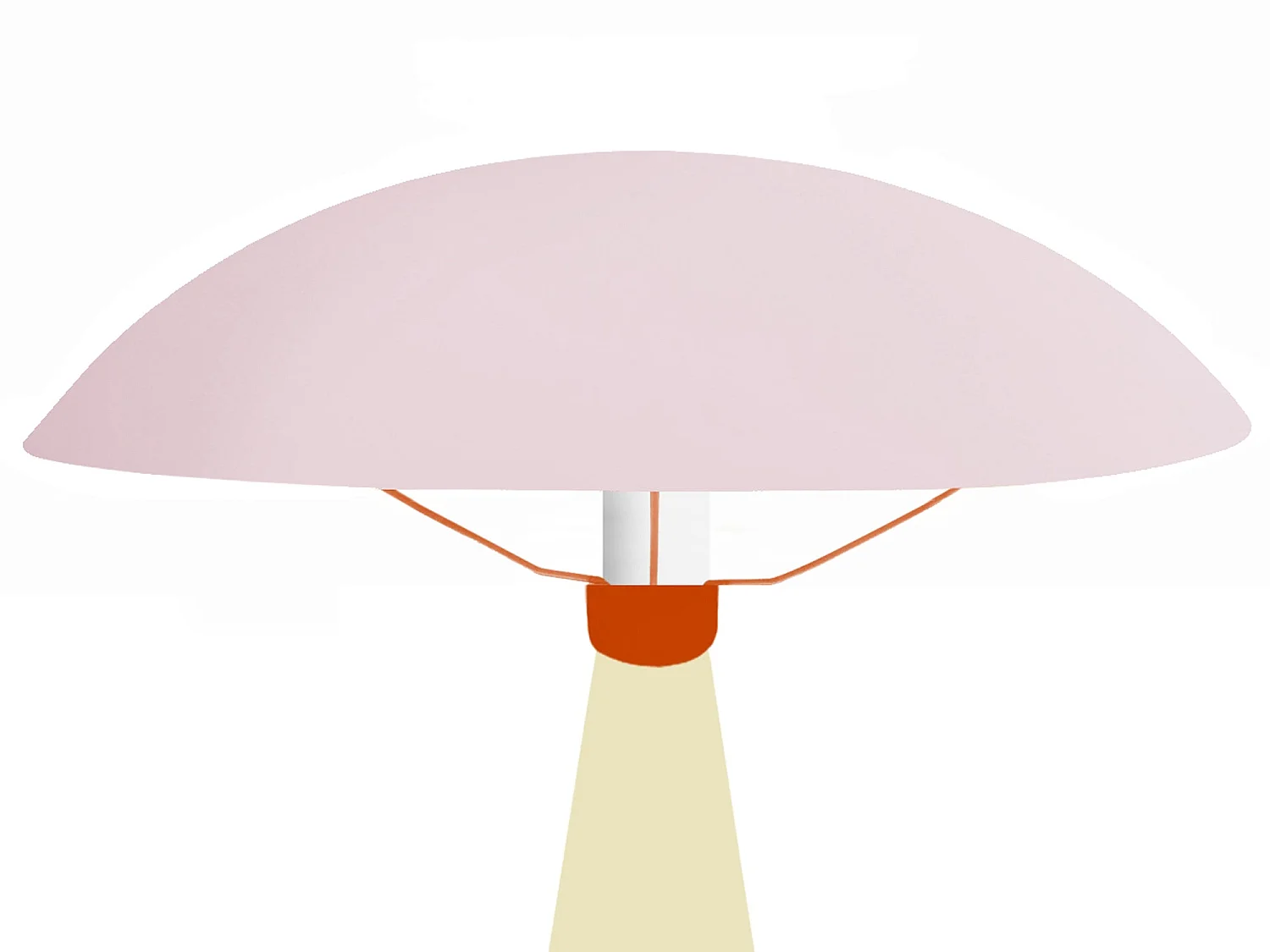 Lampada da tavolo legno cone crema Paralume metallo ALVA rosa D'23 cm
