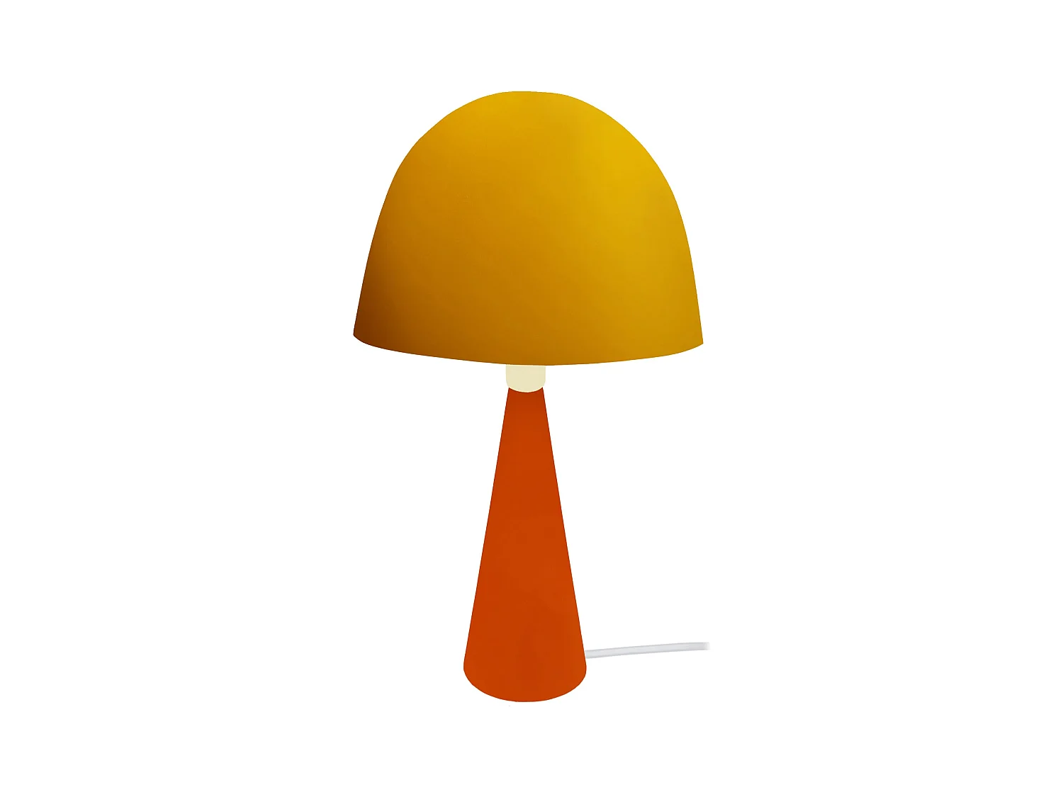 Lampe a Poser TOSEL ,métal,bois,Jaune ,H37xD22xP22cm