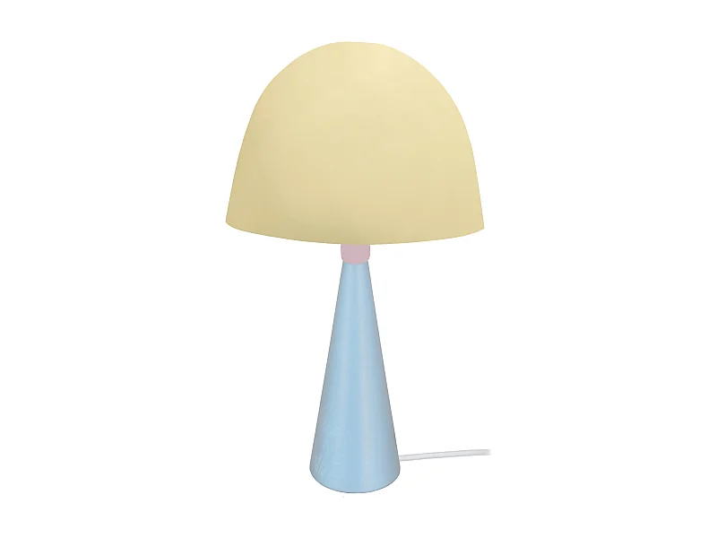 Lampe a Poser TOSEL ,métal,bois,beige,H37xD22xP22cm