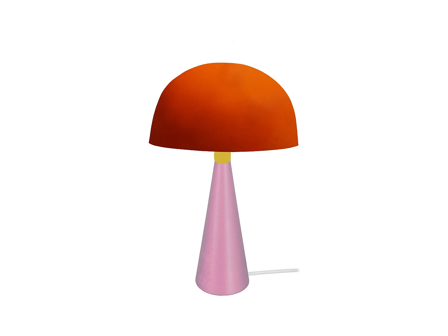 Lampe a Poser TOSEL ,métal,bois,Orange ,H37xD24,5xP24,5cm