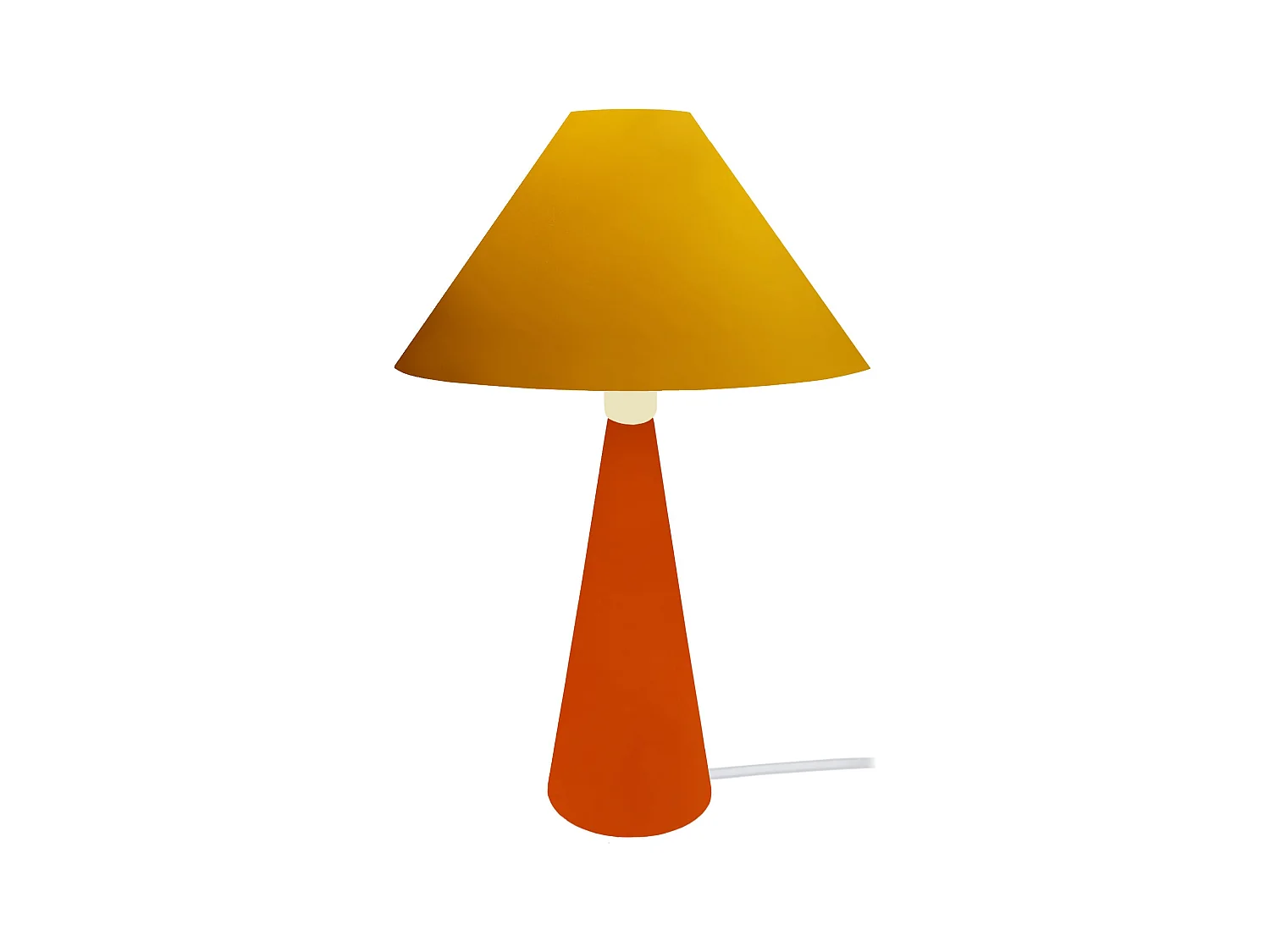 Lampe a Poser TOSEL ,métal,bois,Jaune ,H37xD21xP21cm