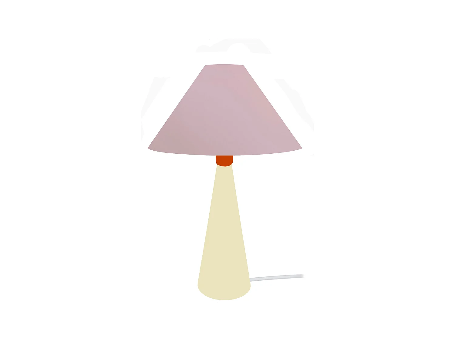 Lampe a Poser TOSEL ,métal,bois,Rose ,H37xD21xP21cm