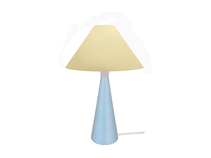 Lampe a Poser TOSEL ,métal,bois,beige,H37xD21xP21cm