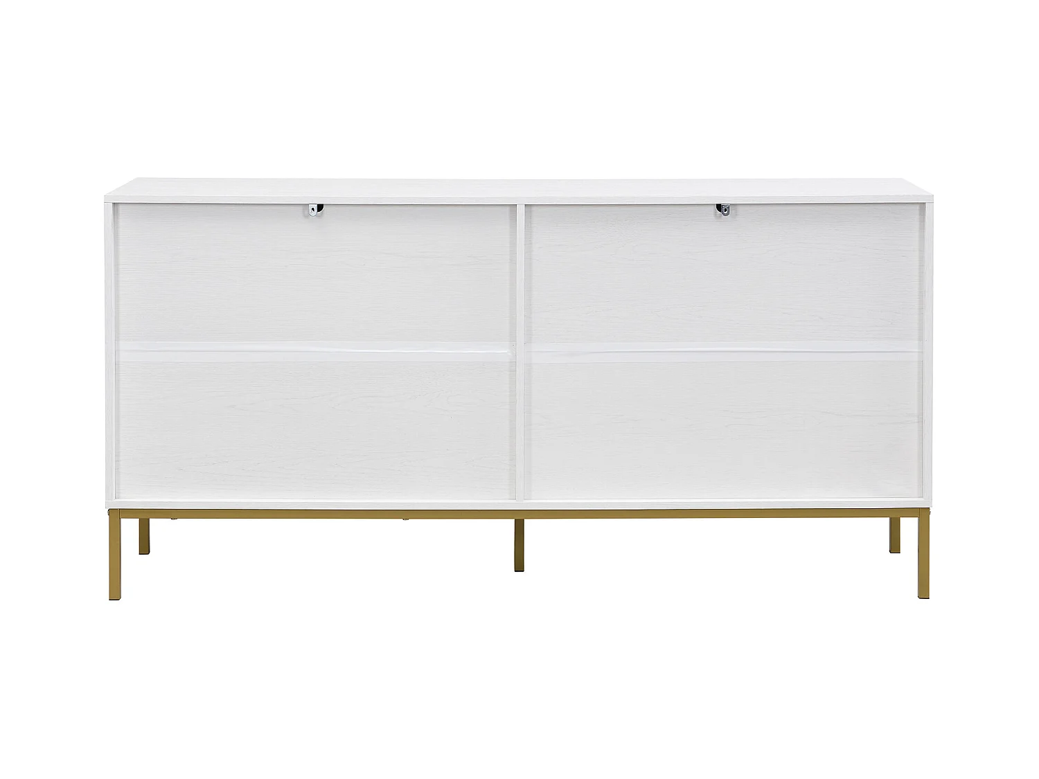 URBAN MEUBLE Buffet moderne blanc 4 portes texturés et accents dorés
