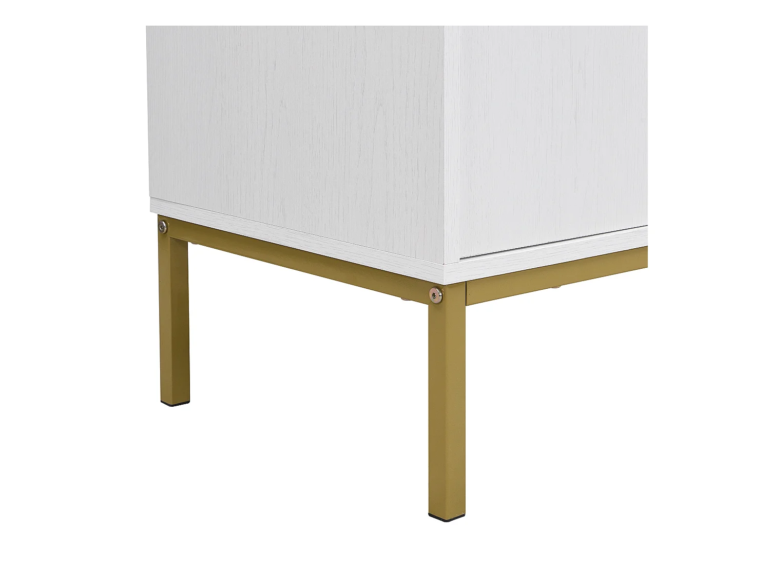 URBAN MEUBLE Buffet moderne blanc 4 portes texturés et accents dorés