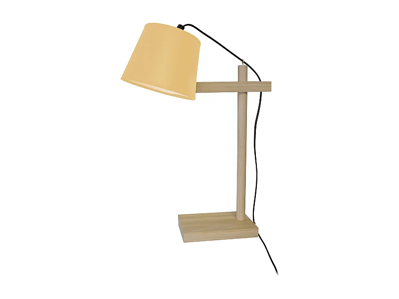 Lampe de Bureau TOSEL ,bois,beige,H12xD16xP32cm