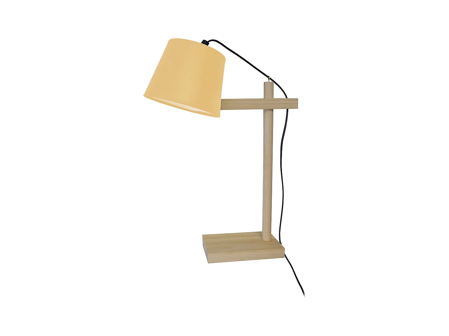 Lampe de Bureau TOSEL ,bois,beige,H12xD16xP32cm