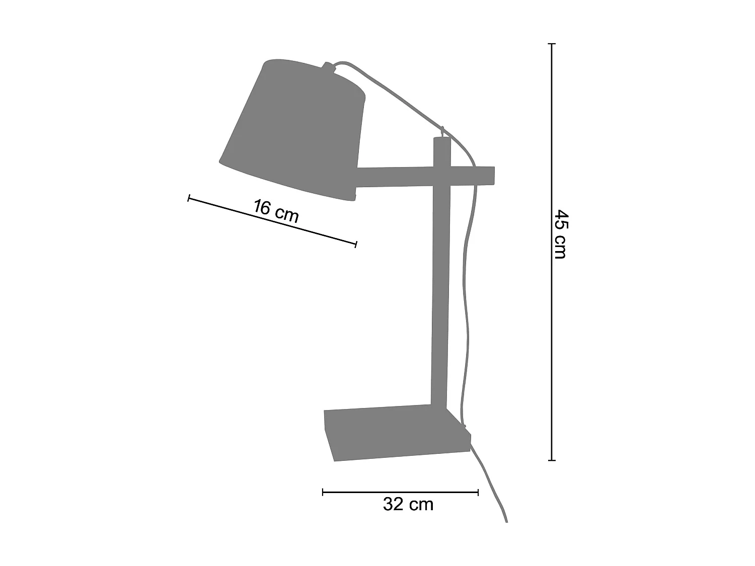 Lámpara de Escritorio TOSEL ,madera,beige,A12xD16xP32cm