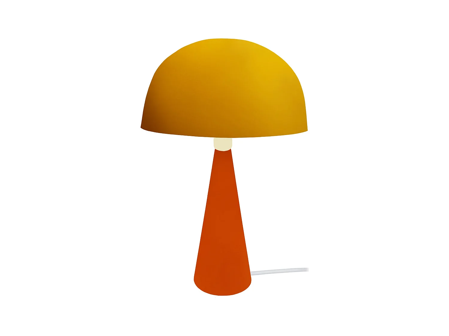 Lampe a Poser TOSEL ,métal,bois,Jaune ,H37xD24,5xP24,5cm