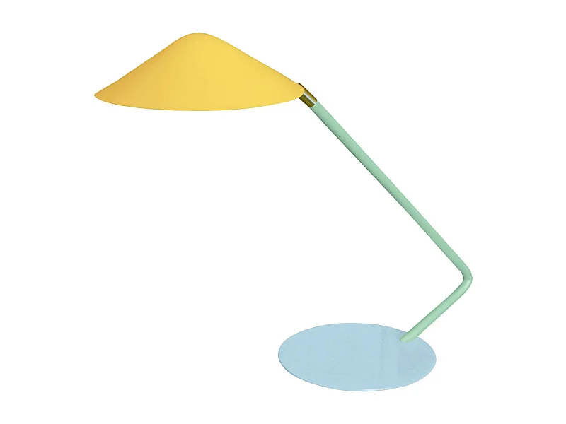 Lampe de Bureau TOSEL ,métal,Jaune ,H35xD20xP49cm