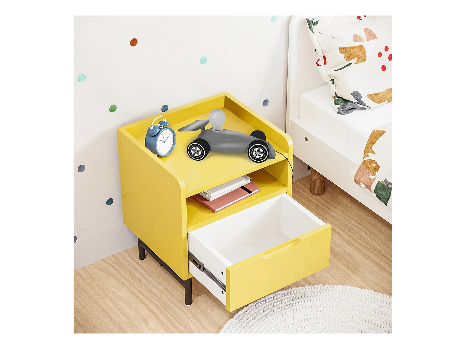 Lampe d'Enfant TOSEL ,bois,Aluminium, H24xD14xP 14cm