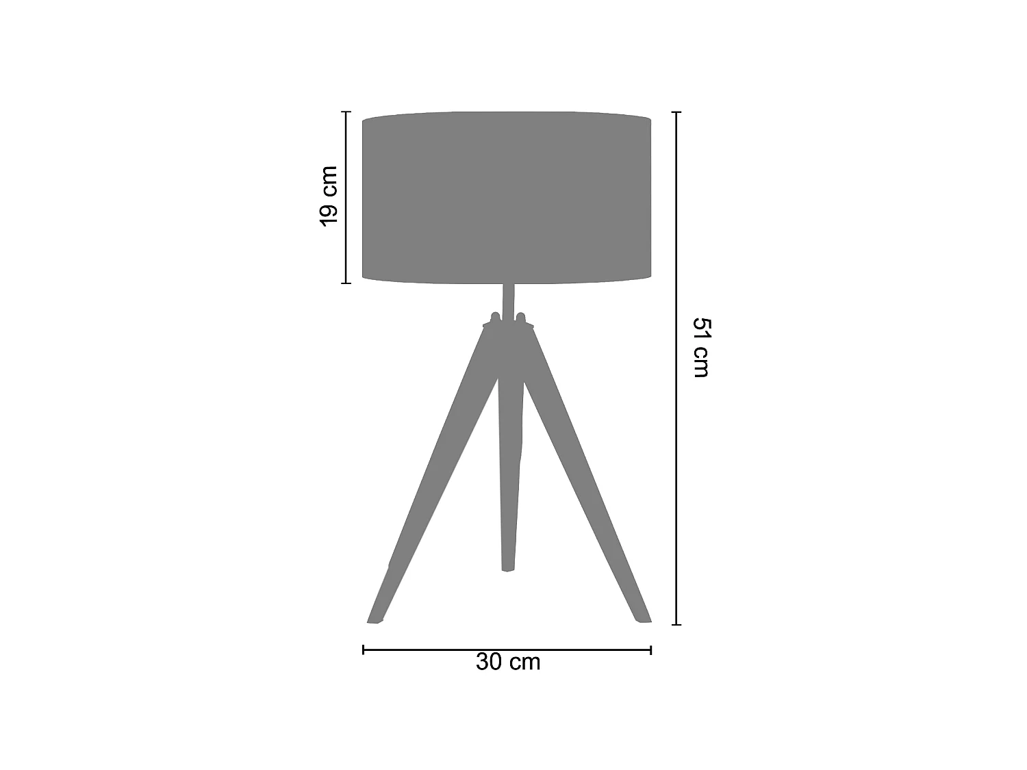 Lampe a Poser TOSEL  ,bois ,naturel ,H51xD30xP30 cm