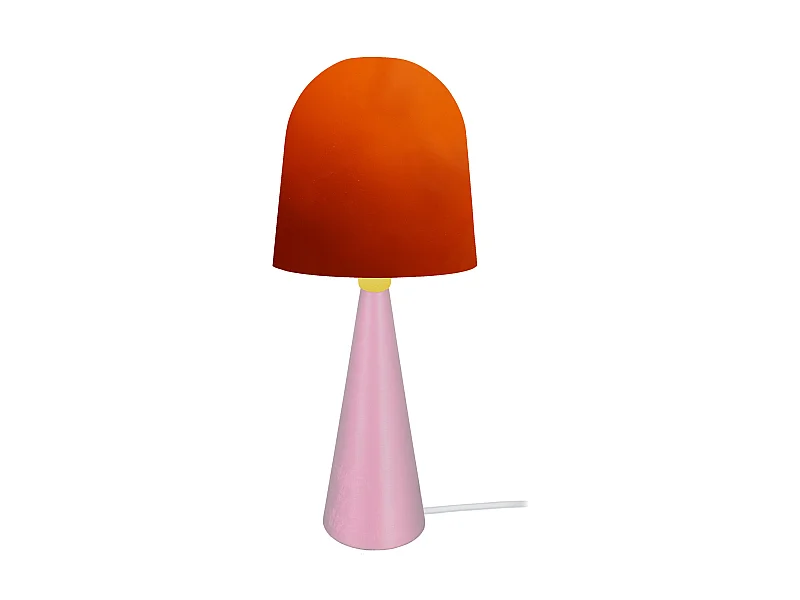 Lampe a Poser TOSEL ,métal,bois,Orange ,H37xD17xP17cm
