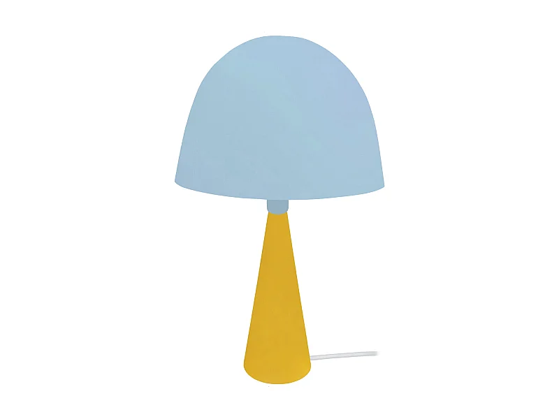 Lampe a Poser TOSEL ,métal,bois,Bleu,H37xD22xP22cm