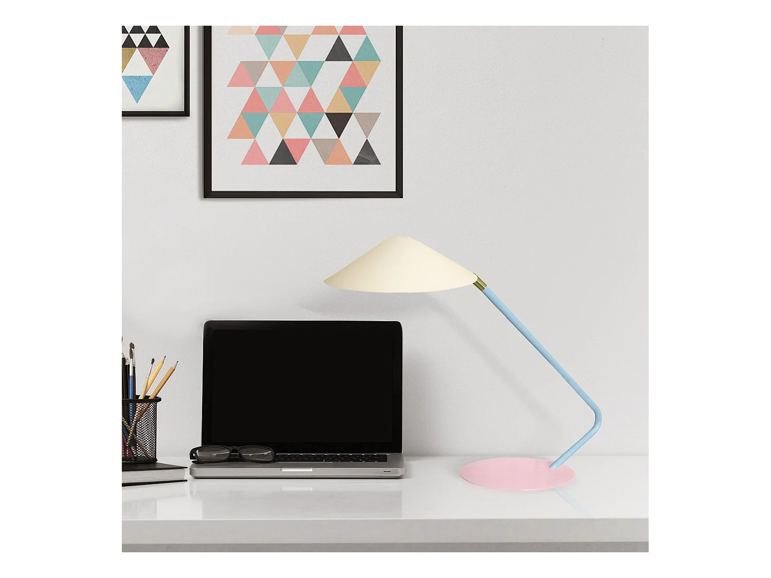 Lampe de Bureau TOSEL ,métal,beige,H35xD20xP49cm