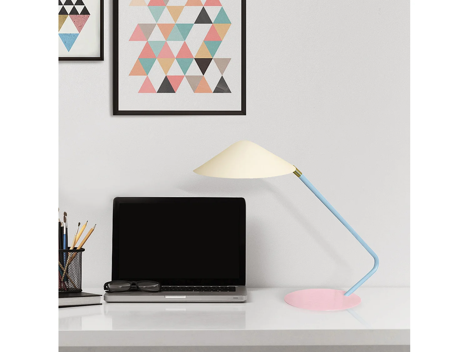 Abajur TOSEL CHAMPIGNON LT2 vidro cogumelo bege D15,5 x  H16,5  cm