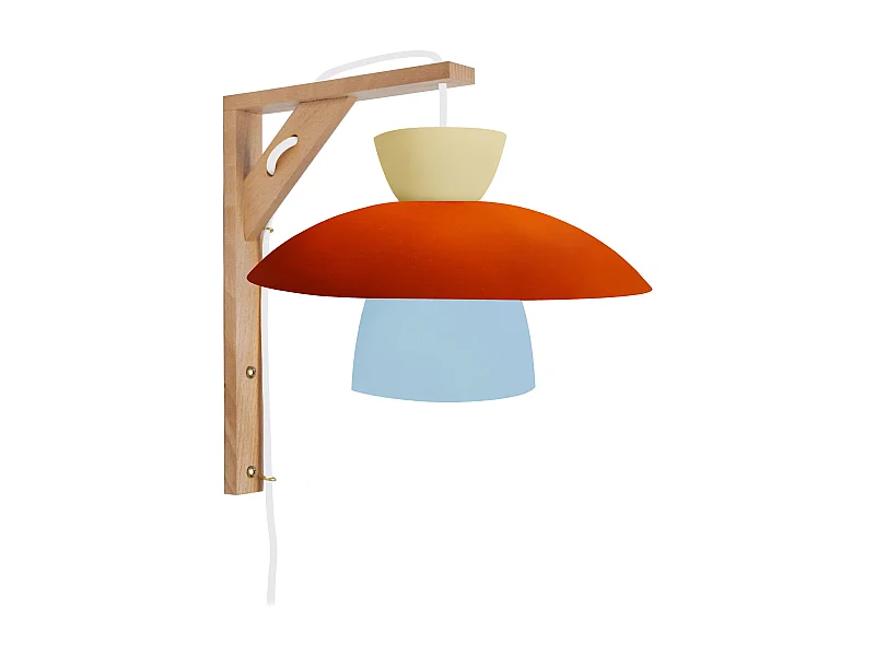 Applique TOSEL ,bois,Bleu,H30xD24xP27,5cm