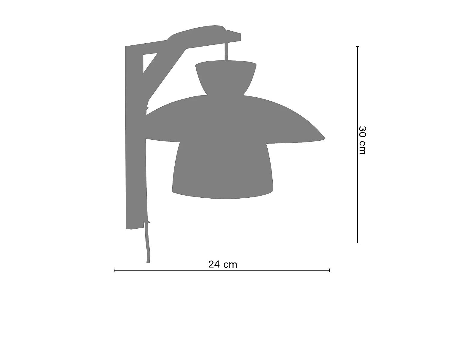 Applique TOSEL ,bois,beige,H30xD24xP27,5cm