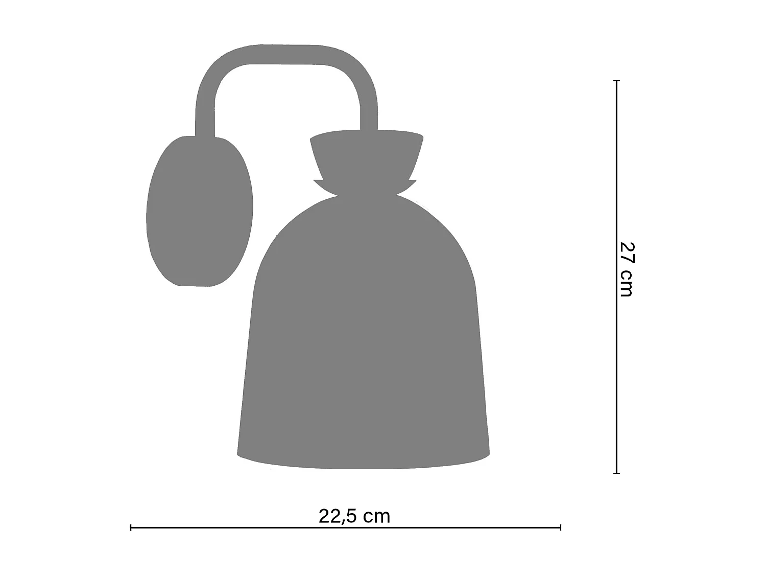 Aplique TOSEL ,metal,Naranja,A27xD14,5xP22,5cm