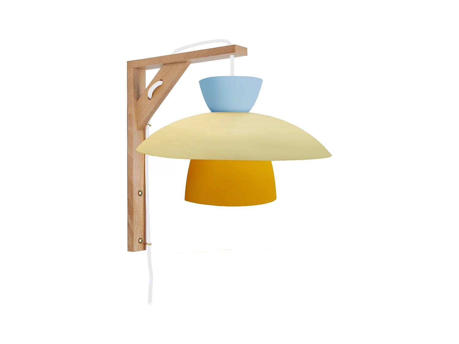 Applique TOSEL ,bois,Jaune ,H30xD24xP27,5cm