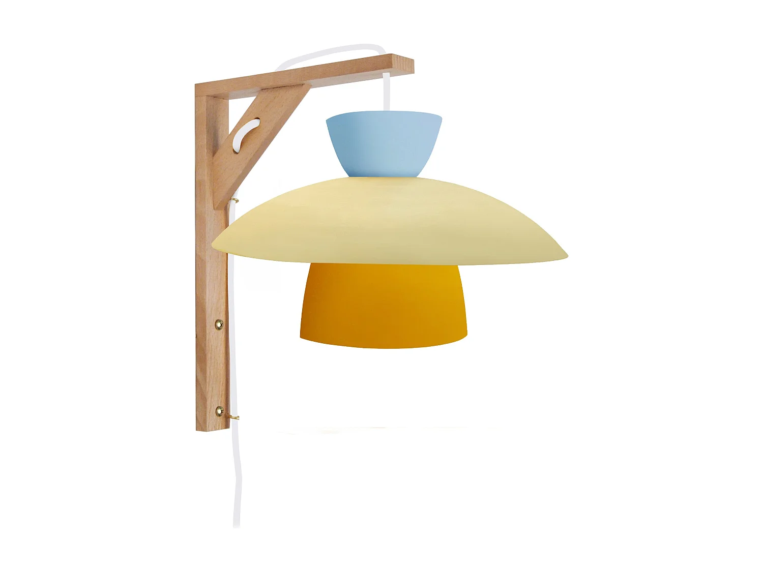 Applique TOSEL ,bois,Jaune ,H30xD24xP27,5cm